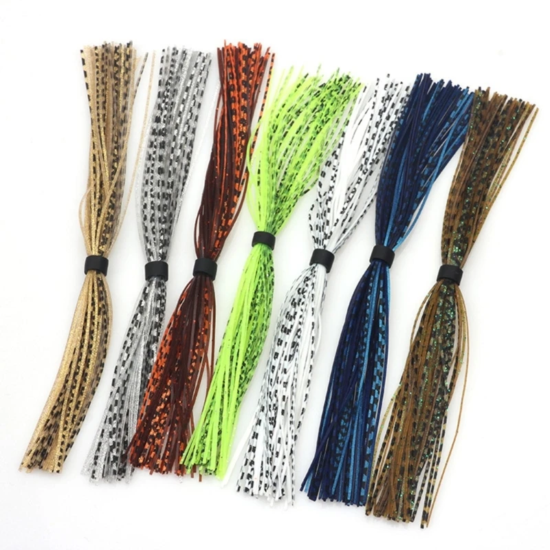 

Silicone Skirts Rubber Jig Skirts, 5 Bundles 220 Strands Lures Skirt Replacement