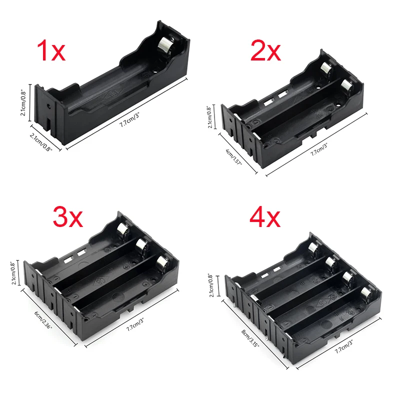 

New DIY ABS 18650 Power Bank Cases 1X 2X 3X 4X 18650 Battery Holder Storage Box Case 1 2 3 4 Slot Batteries Container Hard Pin