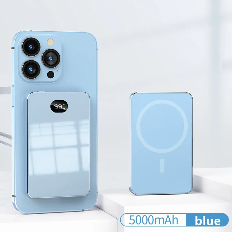 

10000mAh Magnetic Wireless Power Bank Metal Frame Glass Back PD20W For iPhone12 13 Portable Shared Battery For MagSafe Powerbank