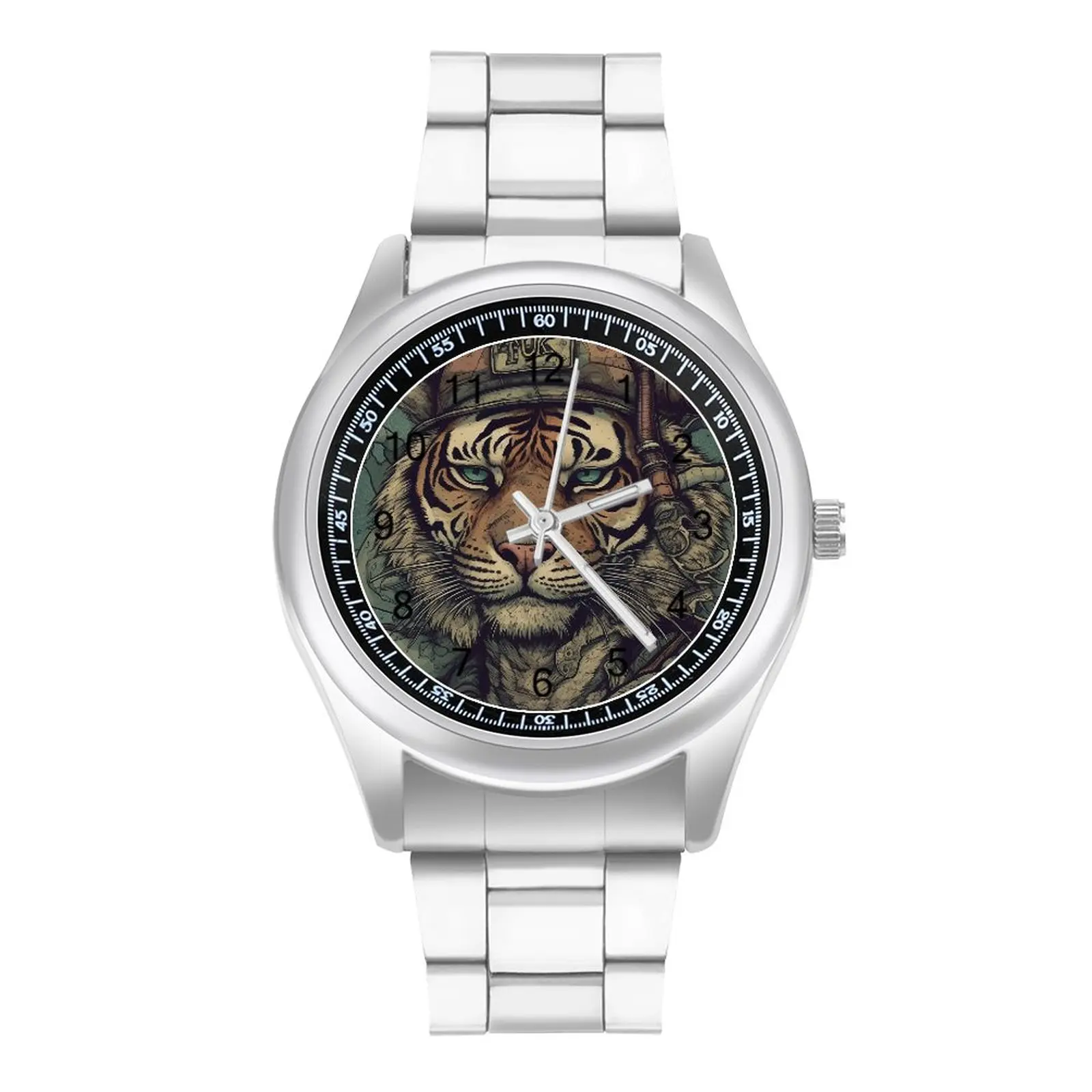 

Tiger Quartz Watch Pop Caricatures Photo Classic Wrist Watch Stainless Buy Outdoor Men Wristwatch