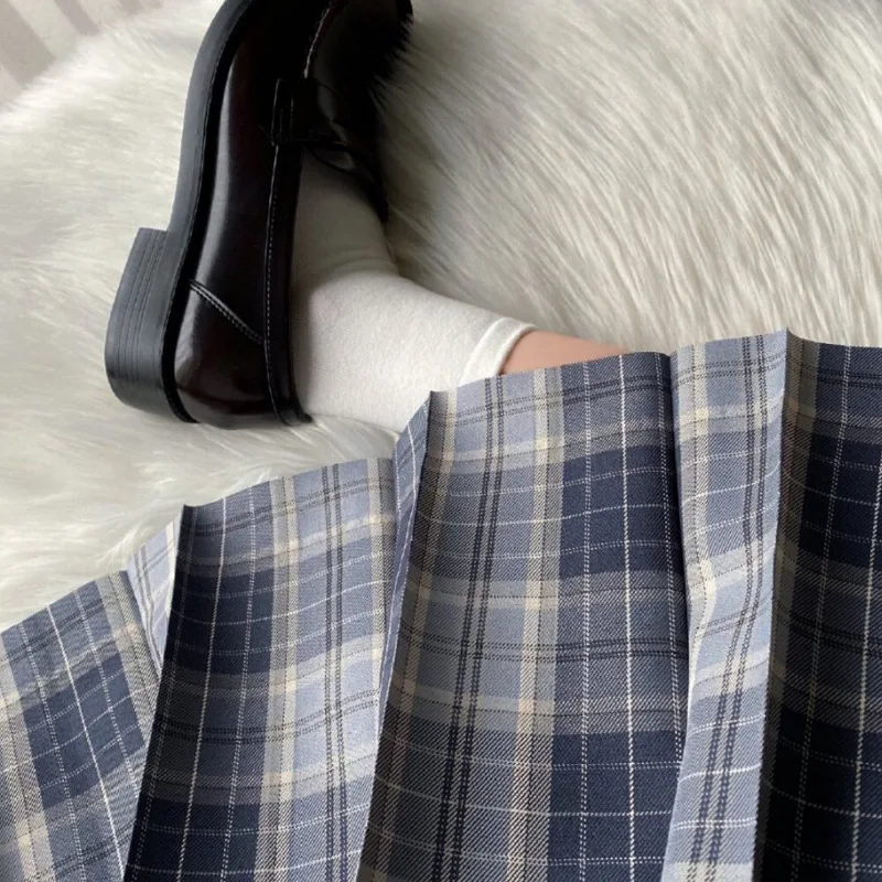 

School Girl Uniform Pleated Skirts Japanese School Uniform High Waist A-line Plaid Skirt Sexy Short Dress Jk Uniforms For Woman