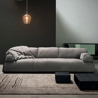 italian light luxury technology cloth sofa living room straight row matte down latex double cloth sofa chair nordic modern