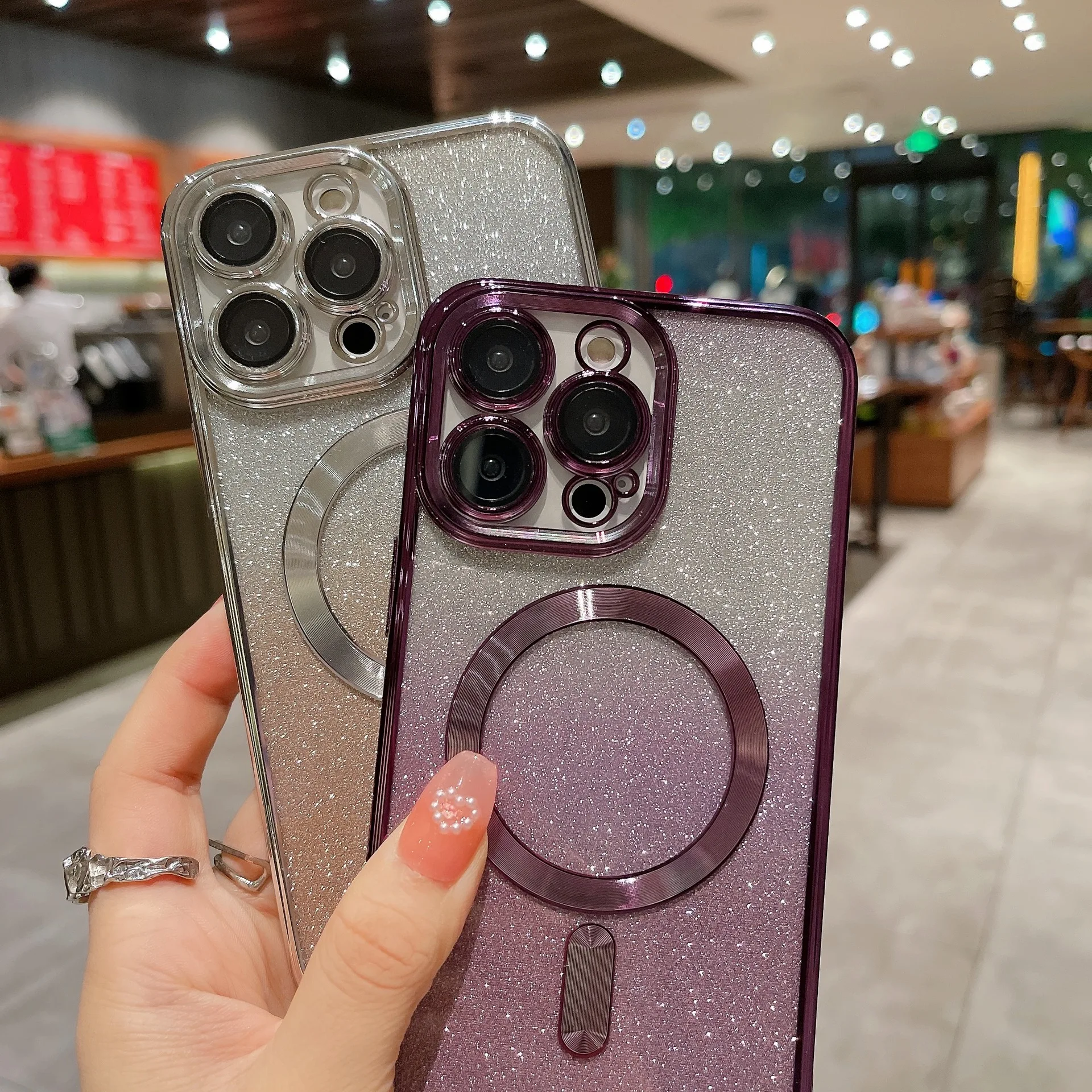 

Electroplated Magnetic Wireless Charging Phone Case For Apple iPhone 14 13 12 Pro Max Plus Magnetic Clear Fashion Phone Cover