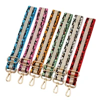 new leopard print bag shoulder strap with gold wire messenger bag single shoulder crossbody straps fashion nylon purse bag chain