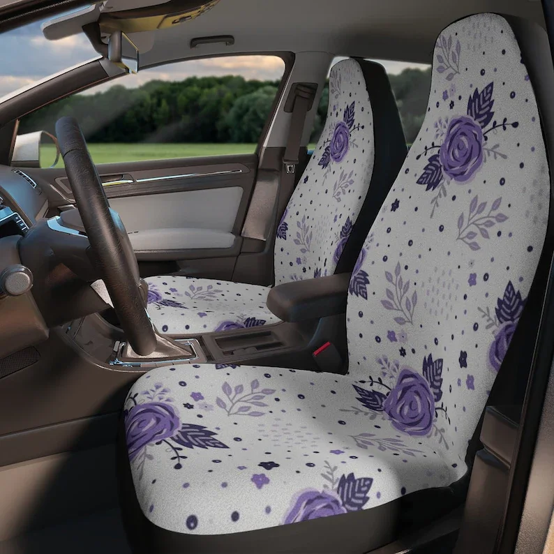 

Purple Flowers Car Seat Cover