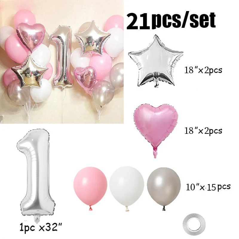 17 шт. украшения для первого дня рождения с золотыми цифрами