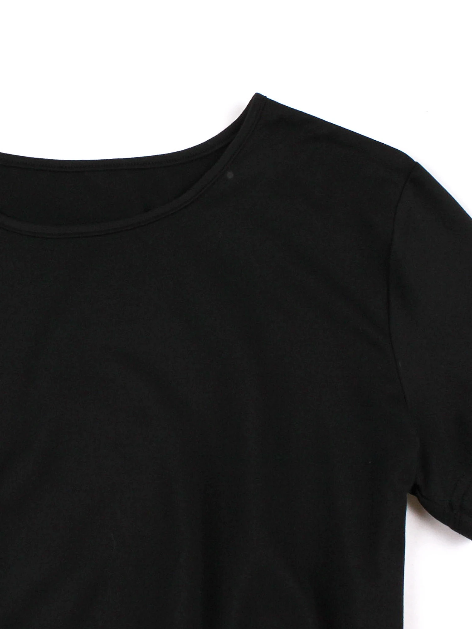 Элегантный пуловер с цветочным принтом круглым вырезом коротким рукавом талией