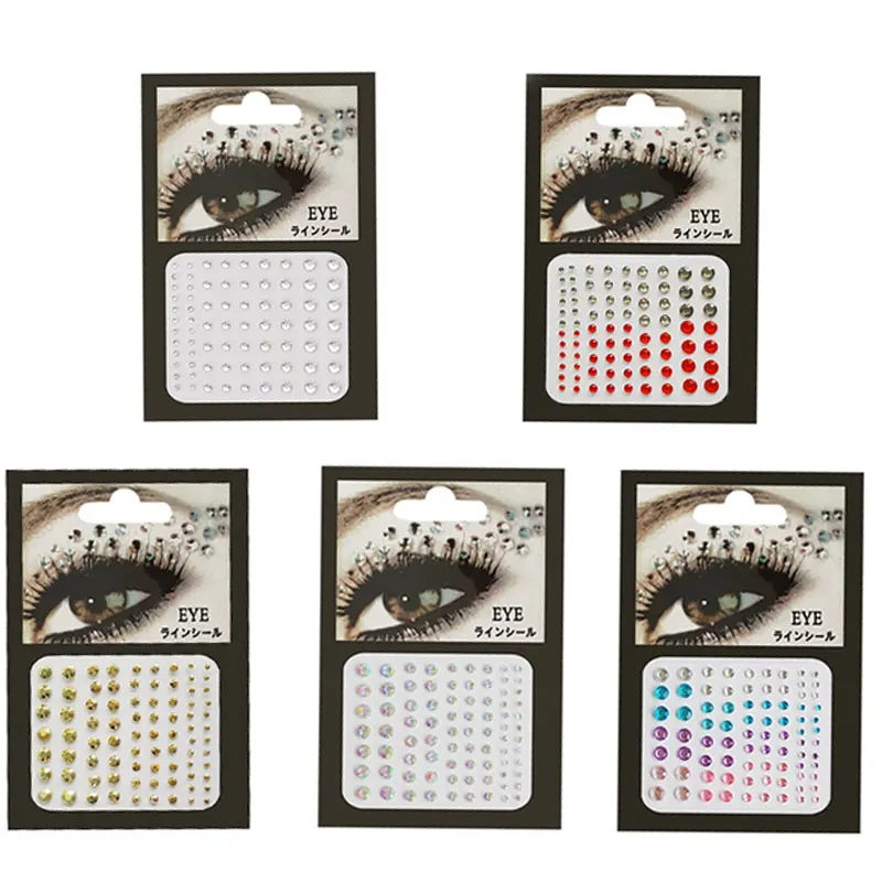 Tattoo Sticker Glitter Diamond Makeup Eyeliner Eyeshadow Face Rhinestone Sticker Jewelry Eyes Makeup Crystal Rhinestones Sticker images - 6