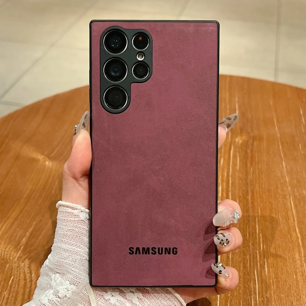 Фото Роскошный противоударный чехол из овечьей кожи для Samsung Galaxy S26 Ultra, S25, S24, S22, S23 Ultra Plus, S23 FE, мягкий чехол с защитой камеры №2