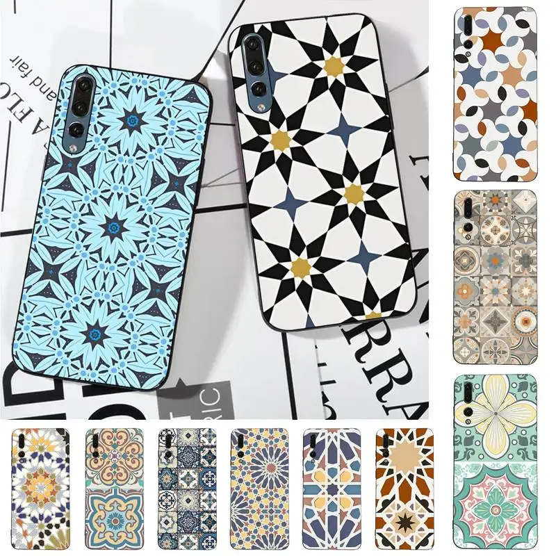 

Moroccan Tile Phone Case For Huawei P 8 9 10 20 30 40 50 Pro Lite Psmart Honor 10 lite 70 Mate 20lite