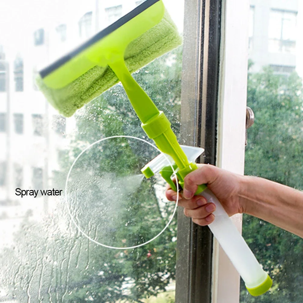 

Window Glass Cleaning Tool Double-sided Disassemble Rod Window Cleaner Scraper Mop Squeegee Wiper with Water Spray Bottle New