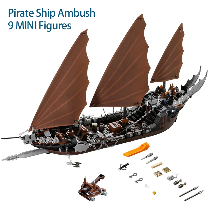 

Pirate Ship Ambush Building Blocks Bricks Boat Compatible 79008 Boy Educational Kids Christmas Birthday Toy Gifts