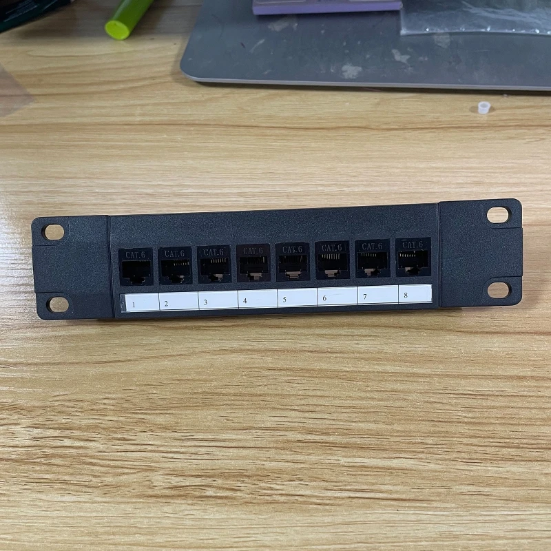 8-портовая прямая патч-панель CAT6 RJ45 сетевой кабель адаптер Keystone разъем Ethernet рама
