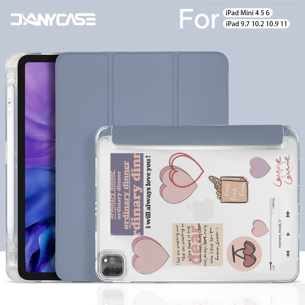 

2021 IPad Case for Pro 11 M1 for 2019 2020 10.2 7/8th Generation Cover 2018 IPad 9.7 5/6th Mini 45 Air 4 10.5 10.9 Pencil Cases