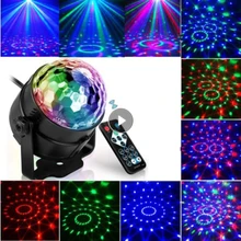 LED Lamp Crystal Magic Ball Lamp Christmas KTV Bar Seven Color Rotating Light New Style Stage Laser Light With Remote Control