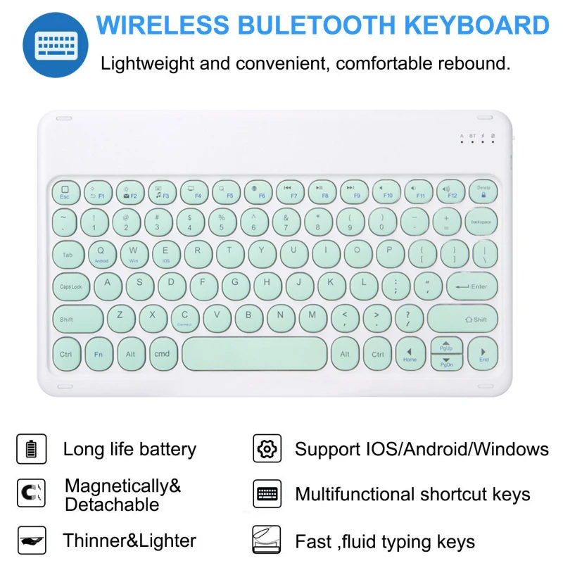 Фото Беспроводная Bluetooth-клавиатура для iPad 11-го поколения, 2025, 11 дюймов, A16 Air11, Air13, M3, клавиатура для планшета для IOS, Android, аксессуары для Windows №4