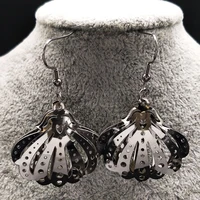 fashion shell shape drop earring for women stainless steel silver color earings jewelry pendientes moda e612s07