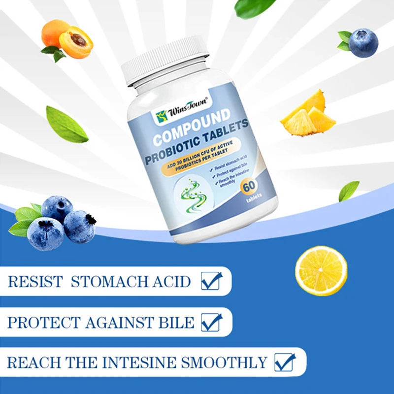 1 Bottle Compound Active Probiotic Tablets Promote Digestion Absorption Enhance Immunity Reduce Fat Maintain Blood Sugar