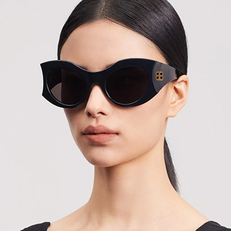 Солнцезащитные очки кошачий глаз Y2K для мужчин и женщин винтажные брендовые