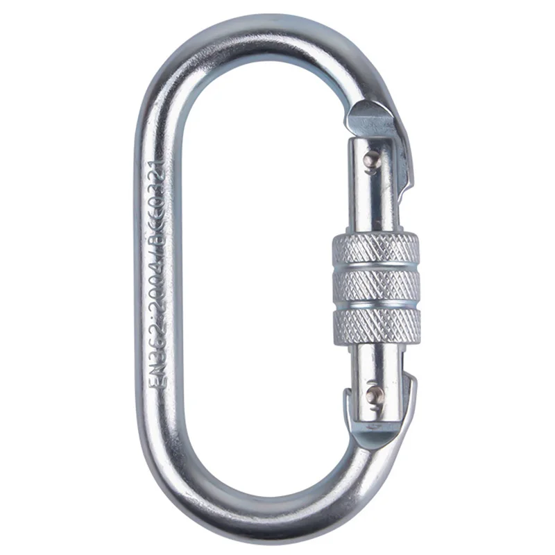 

Safety Belt Buckle Outdoor Climbing Carabiner O-Shape Screw Lock Anti-fall High Altitude Work Construction Steel Safety Hook