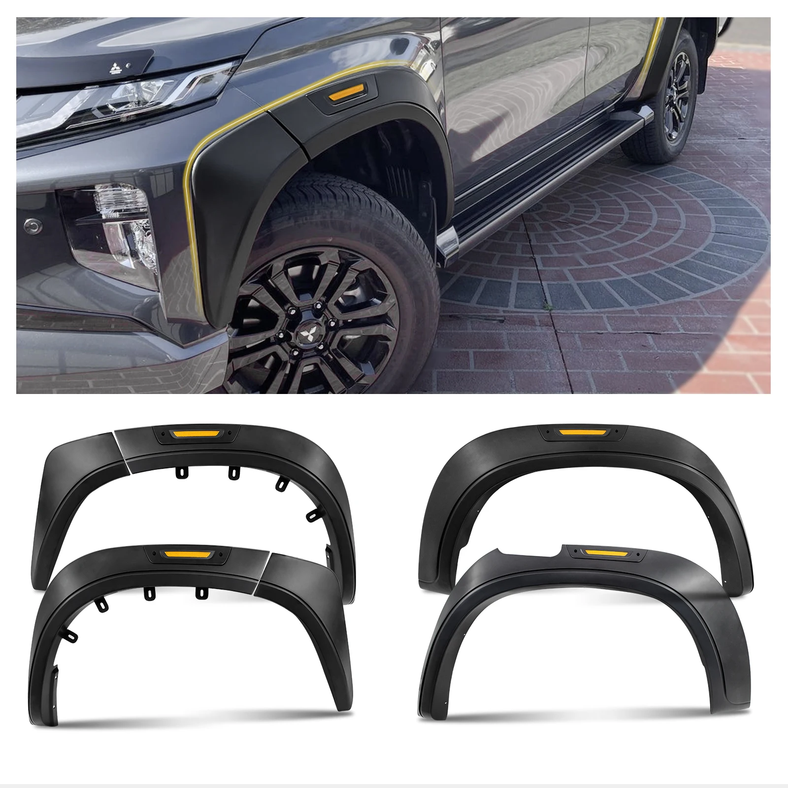 

Защитные расширители колесной арки, 6 шт. для Mitsubishi L200 Triton MR 2019-2023, матовые черные автомобильные аксессуары, два варианта