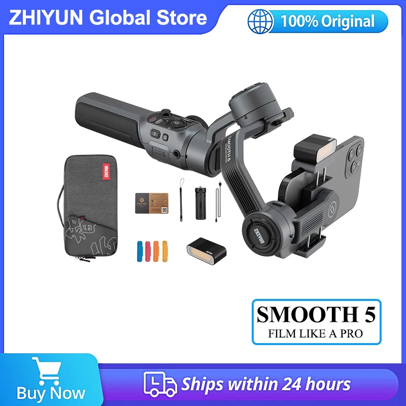 

Zhiyun Smooth 5 Handheld Gimbal 3-Axis Stabilizer for Smartphone iPhone 14 13 12 Samsung Huawei Xiaomi VS DJI OM 6