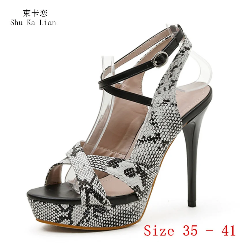 

Женские босоножки-гладиаторы на очень высоком каблуке 12 см, сандалии на платформе и высоком каблуке, Размеры 35 - 41