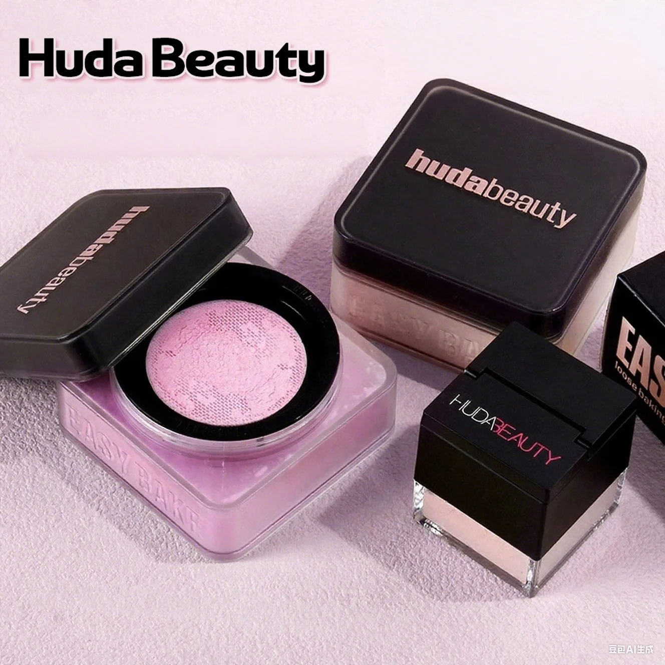 Huda Beauty – poudre à réglage délicat, durable, sans perte, contrôle du maquillage, verrouillage de l'huile, humidité, créer un maquillage de Base zéro pores