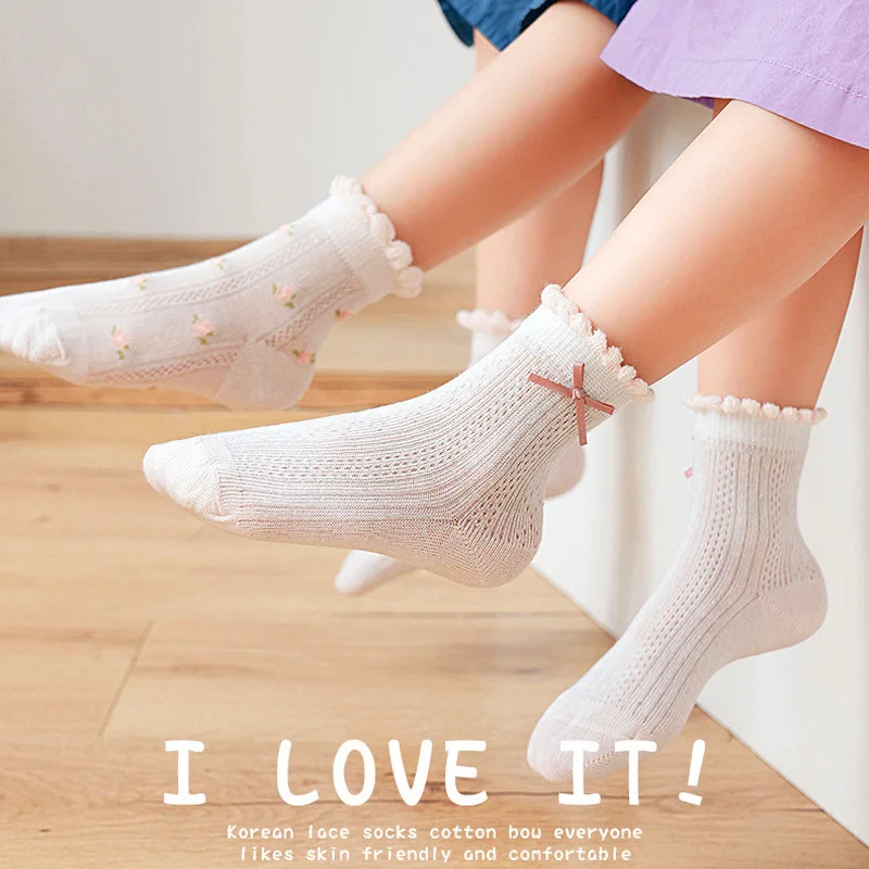 

5 Pairs Infant Baby Socks Breathable Cotton Mesh Baby Girls Socks Kids Summer Ankle Short Socks Baby Clothes Accessories