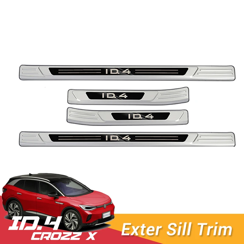 

Car Exterior Door Sill Trim For VW ID.4 ID4 crozz 2021 2022 2023 Welcome Floor Pedal Accessories Styling Protective Stickers