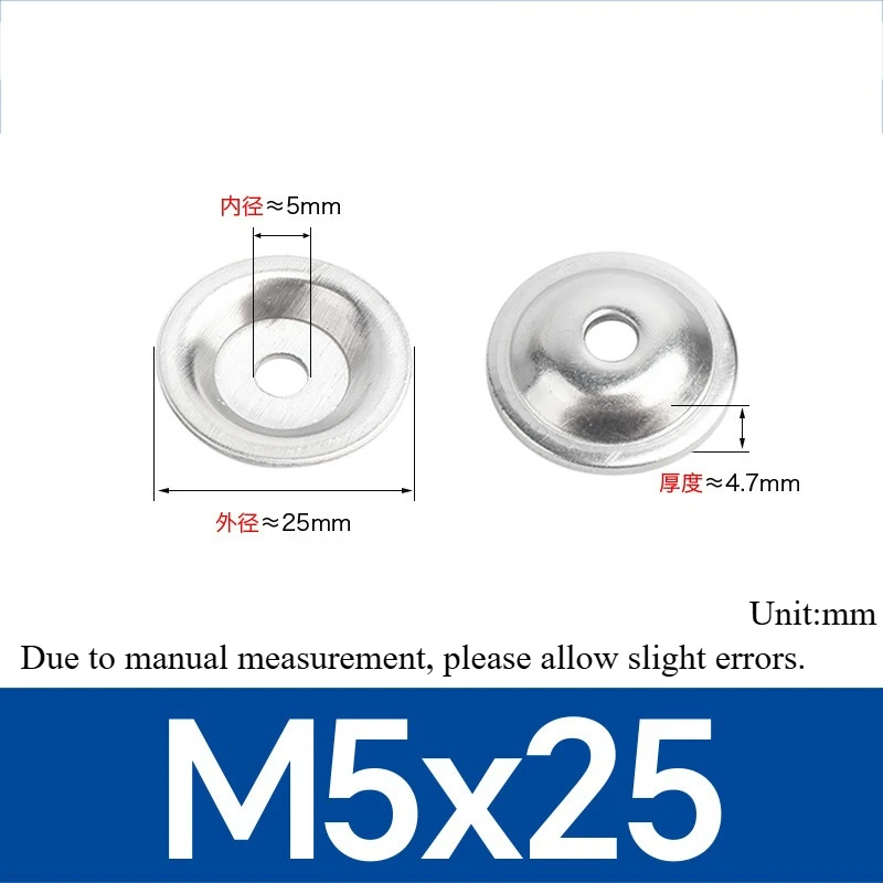 

Прокладки в форме чаши из нержавеющей стали 304 M5-M12