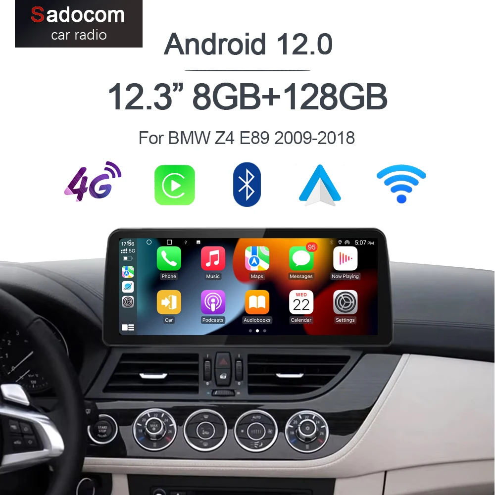 12 3 "беспроводной Carplay Android 0 8G + 256G 8-ядерный GPS автомобильный радиоплеер