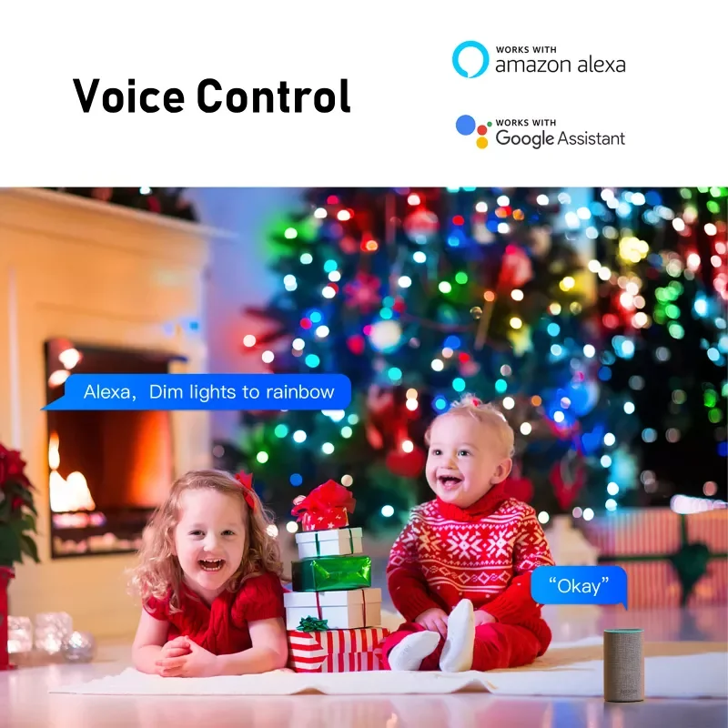 

WiFi Smart Fairy Lights IP65 WaterProof Smart LED Light Blub Light RGB Strip Light Remote Control With Alexa Home