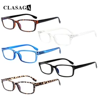 clasaga spring hinge reading glasses classic color rectangular frame men women hd reader eyeglasses diopter 00 5 600