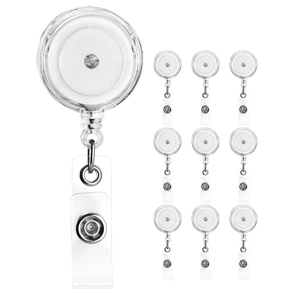 

10pcs Pharmacy Badge Holder Retractable ID Clips Name Tag Card Clips Nursing Badge Holder