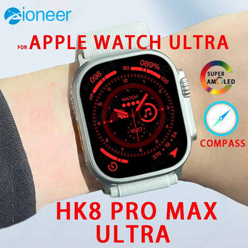 

For Apple Watch Ultra Smart Watch 49mm 2.12″ AMoled Screen Original HK8 Pro Max Ultra SmartWatch Compass NFC Men's Sports Watch