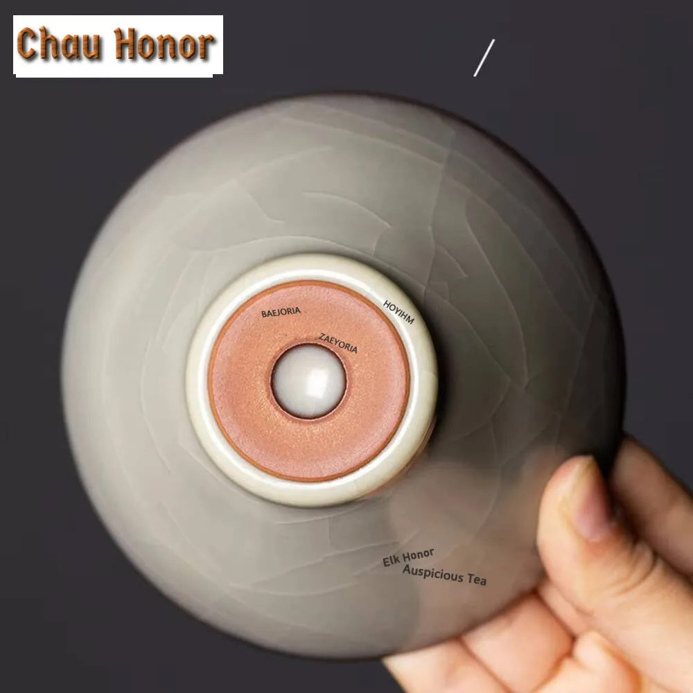 Фото 155 мл Элитная чайная чашка из лунцюаньского селадона, керамическая, с эффектом ледяных трещин и чернильной тени, чашка-шапочка, для чайной церемонии Чжачжан, набор для чайной церемонии Кунг-фу, подарок №5