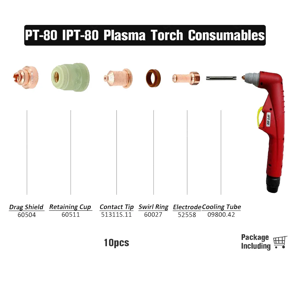 

Upgrade Your Plasma Cutter with 51311 Plasma Shield Nozzle 11mm Everlast For PT80 PT 80 IPT 80 Compatible Pack of 10