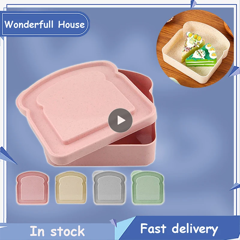 

Portable Toast Box Lunch Box Toast Bread Sandwich Storage Box Food Storage Container Solid Color Durable Box School Breakfast