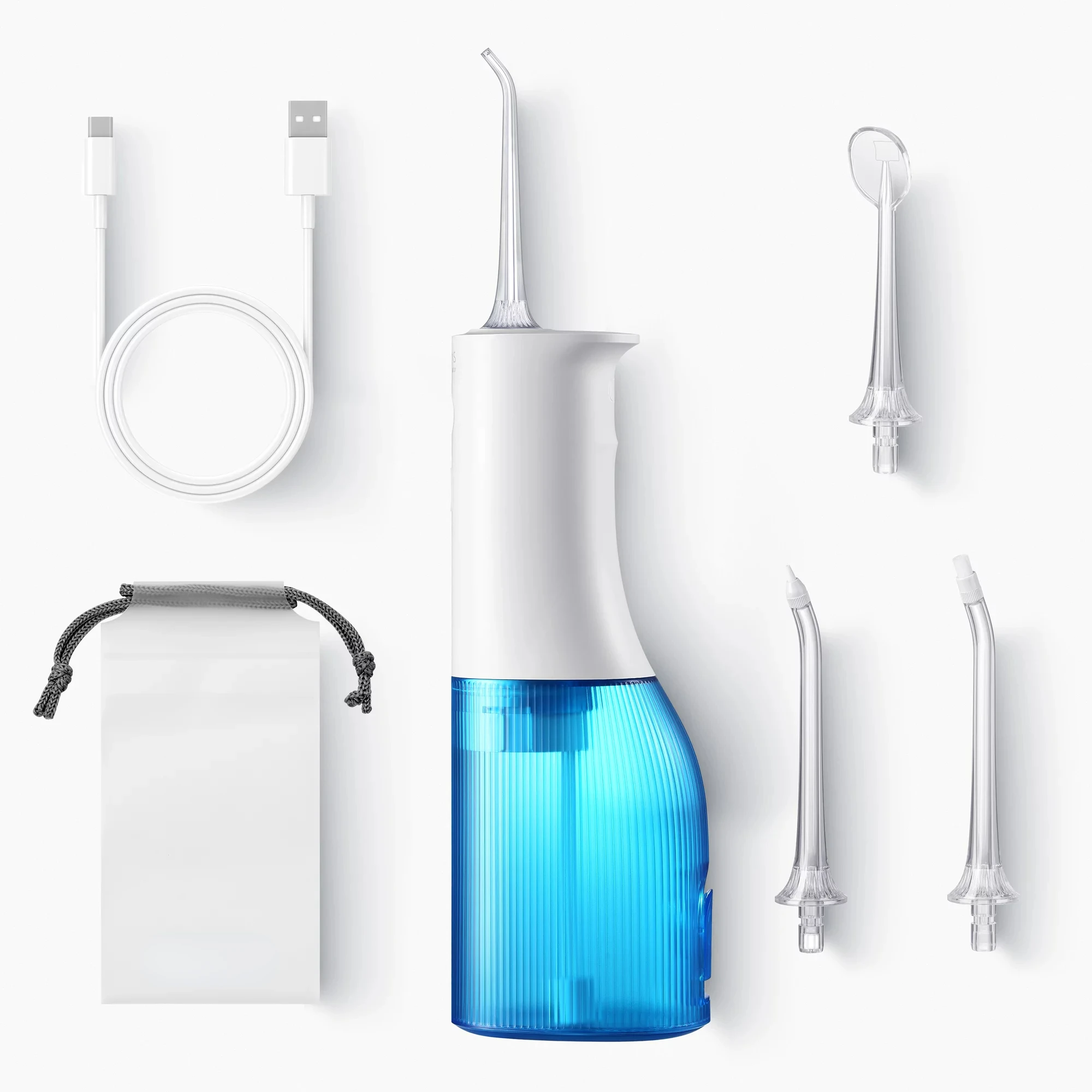 

Flosser for Adults, Cordless Protable Power Irrigator Dental Teeth Cleaner, W3 Pro Blue