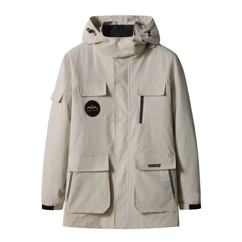 Winter men's down cotton clothing tooling cotton clothing plus fertilizer plus size fat thickening loose cotton jacket tide