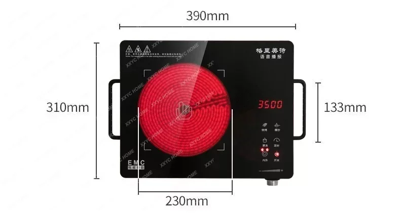 Супер Бесшумная электрическая керамическая плита мощностью 2600/3000/3500 Вт двойная