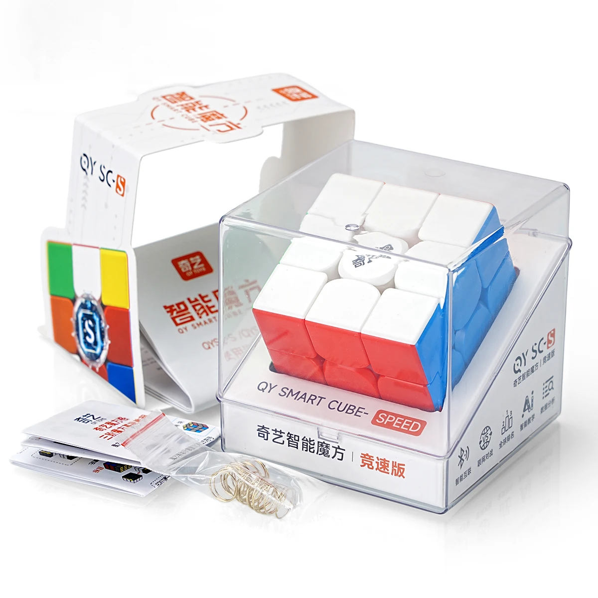 Qiyi 3x3 Smart Cube Магнитный 3D-куб-головоломка с пластиковым материалом искусственного