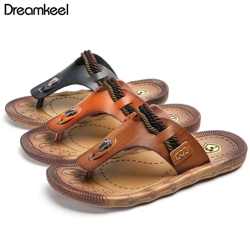 

Удобные Пляжные сандалии на плоской подошве, для мужчин, высокое качество, летние мужские флип-флоп высокого качества мужской шлёпанцы для ...