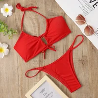 2022 New Sexy Women's Swimsuit Bikini Brazil suit Bandage Low Waist Mini Swimsuit Women's Two-piece Set Ropa de Mujer