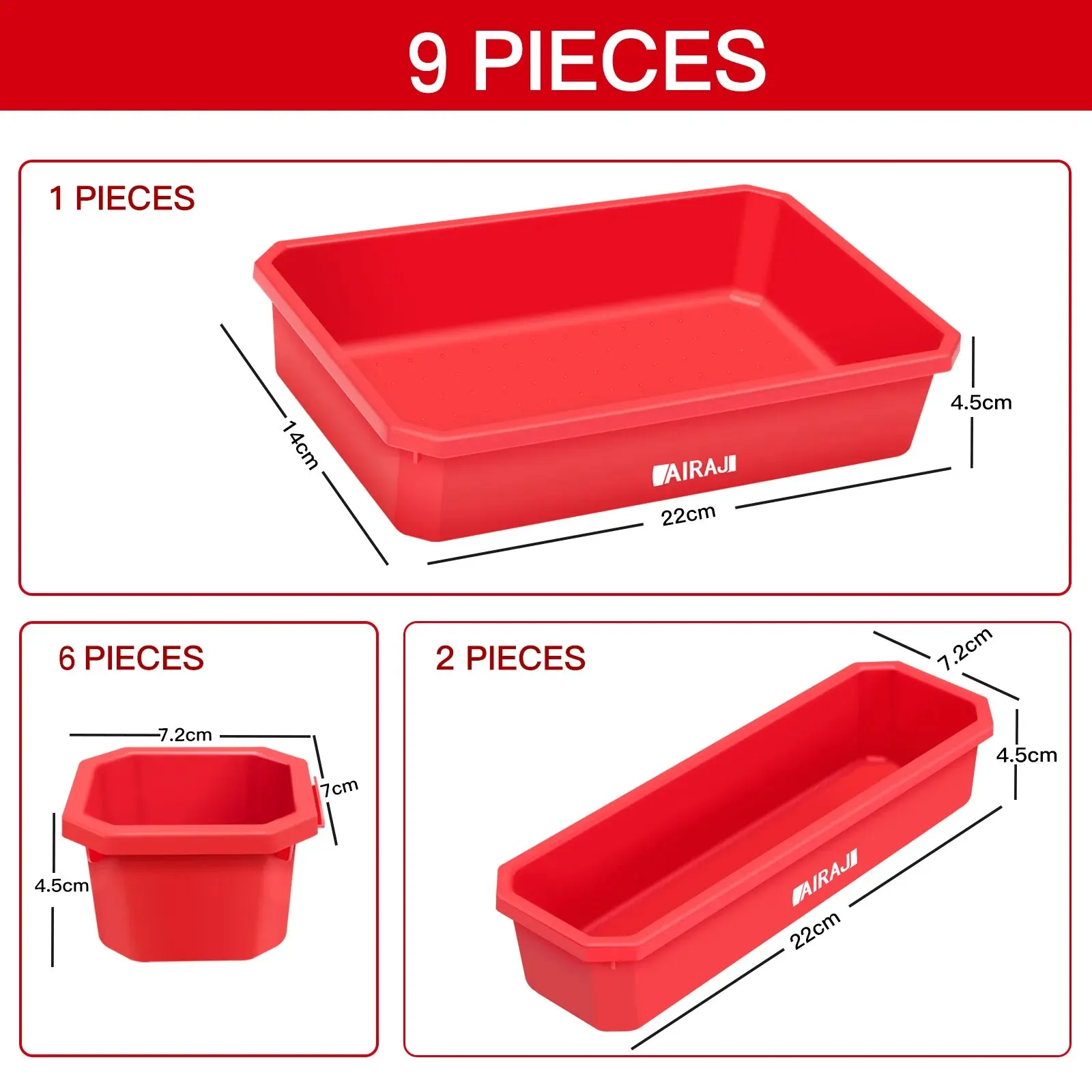 

AIRAJ 9pcs tool box(red)