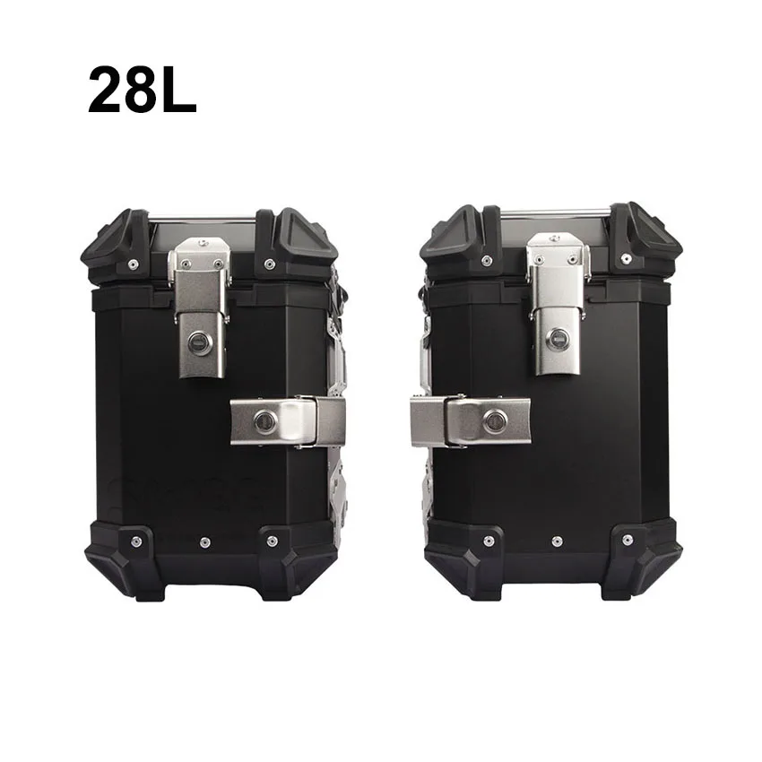 

1 пара 28L Универсальный мотоциклетный задний верхний ящик боковой багажник фотовспышки замок багажника дорожный ящик для инструментов боковой ящик из алюминиевого сплава