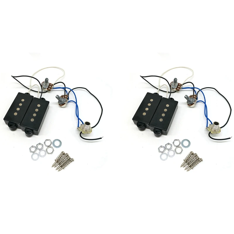 

2X Electric Guitar Pickup Wire Harness PB Bass 4-String Electric Guitar Neck And Bridge Pickups Set