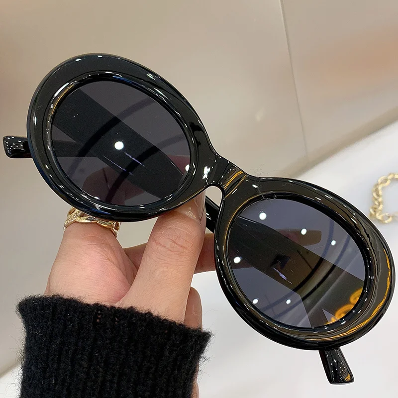 New Oval Frame Colorful Sunglass Fashion Trendy Hip-Hop Party Female Eyewear Hot Brand Designer Popular Personalized Lady Shades |
