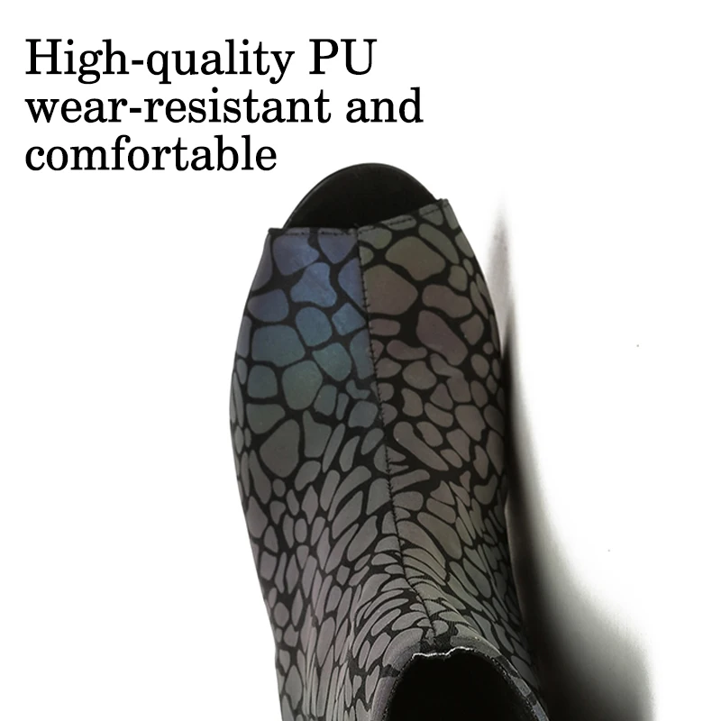 DKZSYIM Latin Dance Boots Women Ballroom High Top Dance Shoes Ladies Girls Soft Soles Tango/Salsa Dance Shoes High Heels 7-10CM